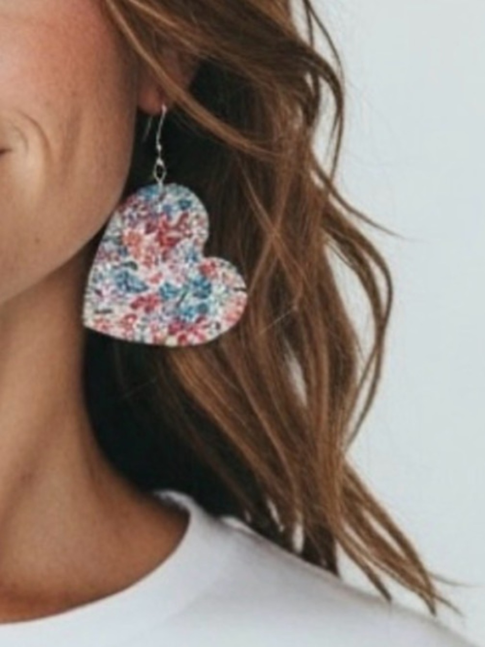 NEW• Hearts & Wildflowers Unique Handmade Leather Earrings